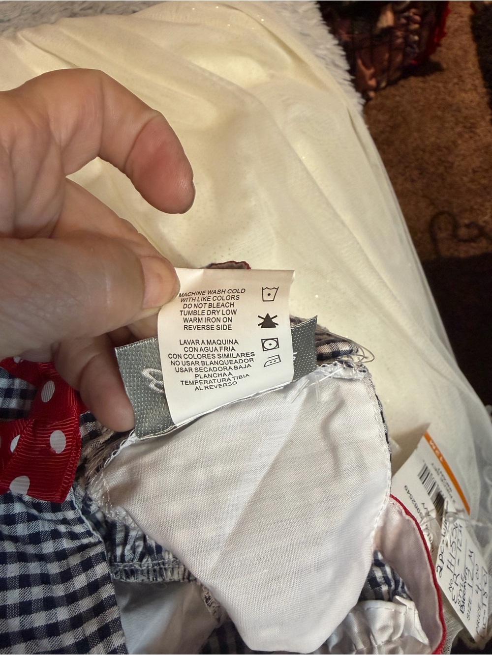 Emily Rose Baby Girl 12M Ladybug Gingham Dress Bloomers Red Bow 3PC NWT - Picture 8 of 12